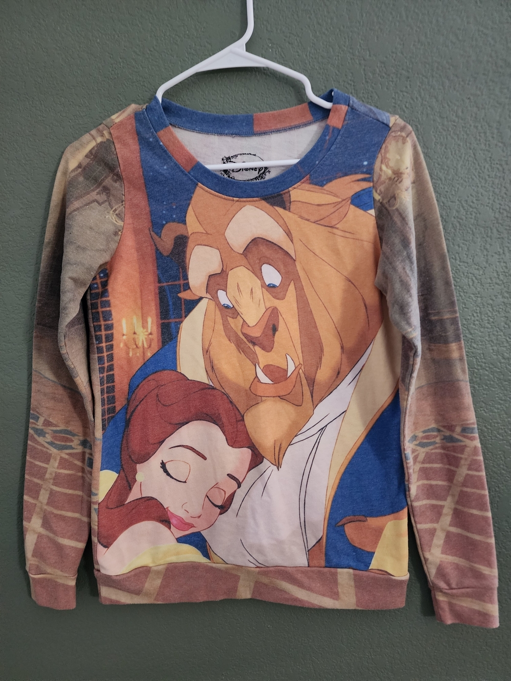 Disney Beauty & the Beast Blue & Brown Graphic Sweatshirt
